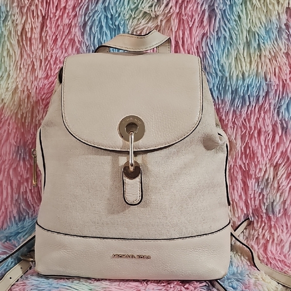 Michael Kors Beige Leather Backpack - Picture 2 of 8